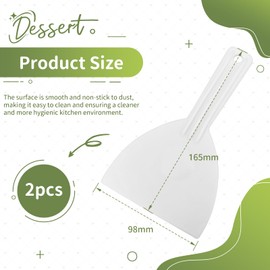 Dough Spatula, Pizza Spatula, Flexible Pizza Spatula, Pizza Scraper and Dough Cutter, Pizza Spatula for Convenience, Space-Saving Dough Spatula, Flexible with Hanging Holes (2 Pieces, White)