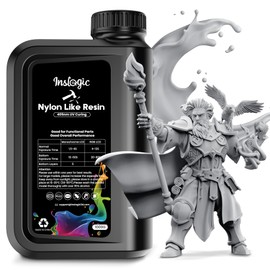 Nylon 3D Printer Resin Gray, 1KG Strong Tough Durable Nylon Like 3D Resin, High Compatible for LCD DLP SLA Resin 3D Printers, 395-405nm UV Light Curing 3D Printing Liquid Photopolymer Resin