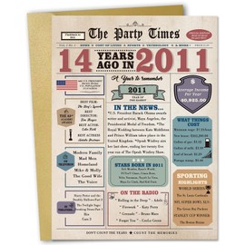 Zyulin 14th Birthday Card Gifts for Girls Boys, 14 Year Old Boy Girl Gifts, 14 Birthday decorations for Son Daughter from Dad Mom