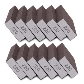 Tanbupu 12Pcs Sanding Sponge 220 Grit Fine Sanding Blocks for Drywall Metal Wood Wash...