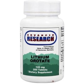 Advanced Research/Nutrient Carriers Lithium Orotate 120mg – Mood, Stress, and Cognitive Support Supplement – Promotes Emotional Balance, Mental Clarity, and Nervous System Health – 200 Tablets