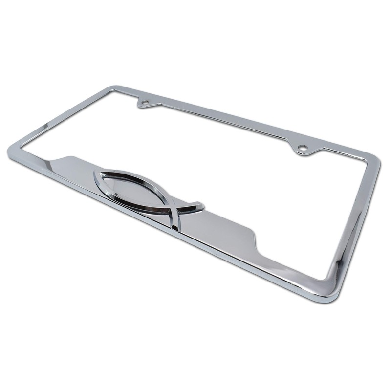 Elektroplate – Christian Fish Ichthys on Chrome All-Metal Open Corners