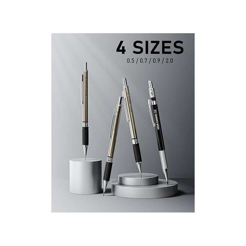 Four Candies 25PCS Art Mechanical Pencil Set, 3 PCS Metal