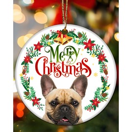 French Bulldog Ornament Frenchie Gifts for Women Girls Hanging Christmas Dog Indoor Decorations Clearance Keepasake