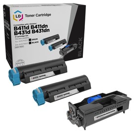 LD Products Compatible Toner & Drum Cartridge Replacements for Okidata Type B2 High Yield (2 Toners, 1 Drum, 3-Pack) Compatible with MB Series MB461 MFP