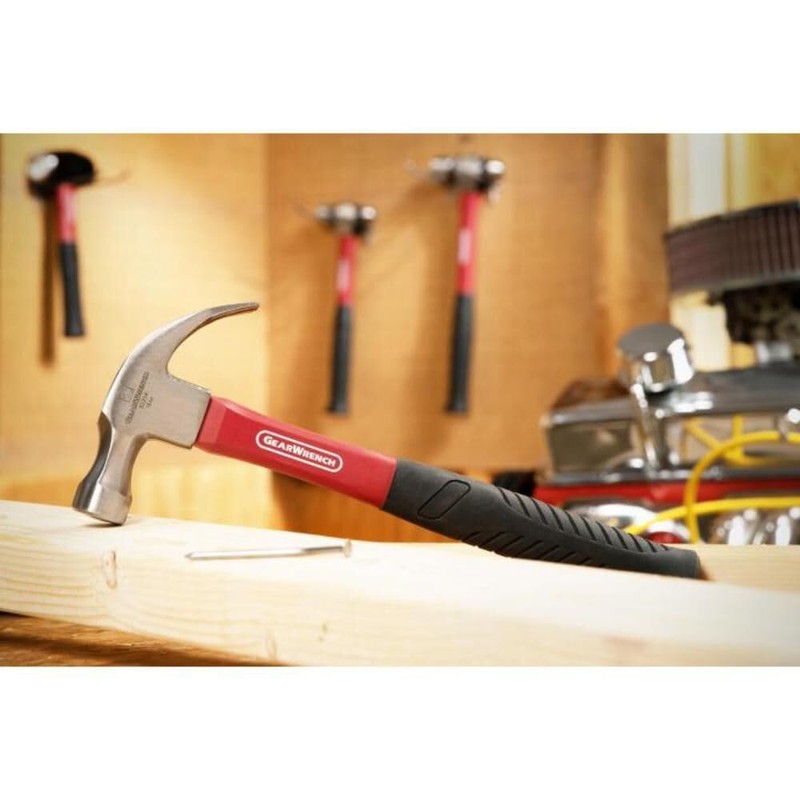GEARWRENCH 16 oz. Curved Claw Hammer with Fiberglass Handle -