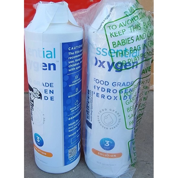 Essential Oxygen Food Grade Hydrogen Peroxide 3% Solution 16 Fl.