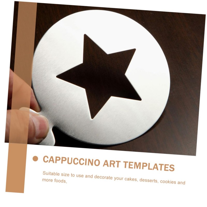 SHOWERORO Stainless Latte Art Molds Heart Star Stencils Latte Coffee