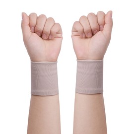 CINECE Wristband, Sweat Absorbent, Quick Drying, Antibacterial, Deodorization, Sports Band, Wrist Band, Sweatproof, Autumn, Winter, Solid, Breathable, Good Elasticity, Wrist Protection (3.1 inches (8 cm), Beige)