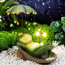 IVEOPPE Garden Decoration for Outdoor Solar Garden Figures - Garden Decoration Solar with 32 LEDs, Solar Decoration for Outdoor Garden Balcony Patio Room, Garden Decoration Figures Gifts for Women /
