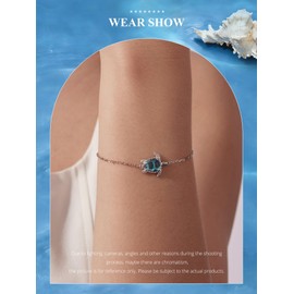 Shysnow Sea Turtle Bracelet For Women Dainty Blue Turtles Charm Adjustable Link Bracelets Ocean Summer Beach Jewelry