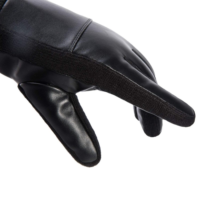 AXELENS Men's Winter Gloves Made of PU Leather Windproof Waterproof
