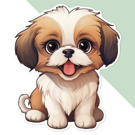 Large 210mm 'Shih Tzu' Permanent Sticker Decal for Cars/Windows/Bins/Walls etc (DW00100350)