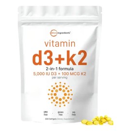 Microingredients Vitamina Mk7 100mcg 5000iu 300 Capsulas Sabor