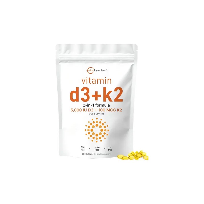 Microingredients Vitamina Mk7 100mcg 5000iu 300 Capsulas Sabor