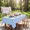 Poise3EHome Blue Checkered Square Tablecloth 50x50 Inch,Polyester SpillProof Blue and