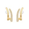 MINDDHA 14K Gold Plated Double Hoop Earrings for Women -