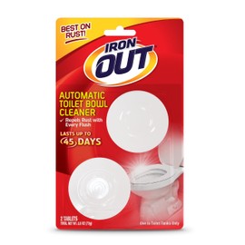 Iron OUT Automatic Toilet Bowl Cleaner Tablets, Helps Remove and Prevent Rust Stains with Every Flush, Lasts up to 45 Days, Made in the USA, 2 Tablets