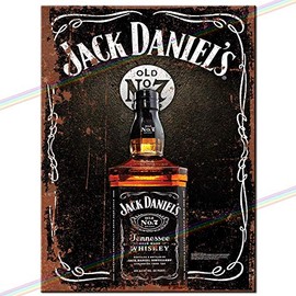 Metal Signs - Jack Daniels (Bottle). Man Cave Tin Metal Sign Hanging Wall Plaque Kitchen Shed Garage. Medium (20cm x 15cm)