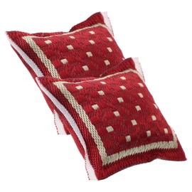 CORHAD Miniature Doll's Pillow Set 2pcs Mini Throw Pillows for Dollhouse 1:12 Scale Decorative Comfortable Easy to Clean