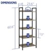 NUMENN Bookshelf, 5 Tier Bookshelves, Home Office Bookcase Shelf Storage