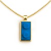 Twin Brick Charm with 18K Gold Plated Chain 16’. Delicate