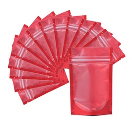 4CP Smell Proof Mylar Bags with Matte Window, Stand Up Foil Pouches for Food Storage, Reusable Bag for Packaging,Self Seal Mylar Bag Small Business, Cookies, Nunt, Candy