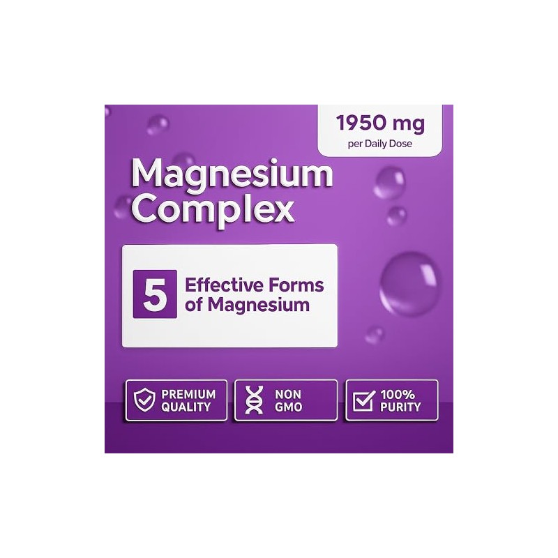 Magnesium – High Bioavailability Complex – 5-Form Complex 1950mg Per