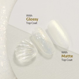 GAOY Shimmer Gel Nail Polish, 16ml Translucent Jelly Glitter Gel Polish, Soak Off UV Light Cure for Nail Art DIY at Home, 1609 Milky White