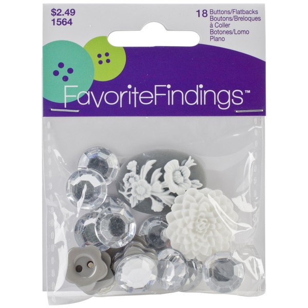 Favorite Findings Shaped Buttons-Precious Memories Assorted 18/Pkg