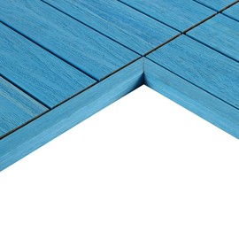 NewTechWood 1/12 ft. x 1 ft. Quick Deck Composite Deck Tile Inside Corner Trim in Caribbean Blue (2-Pieces/Box)