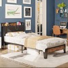LIKIMIO Twin XL Bed Frames, Storage Headboard with Charging Station,