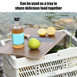 Box | Foldable Picnic Basket | Utility Crates with Handles and Lid Stackable Basket for Car Home ing Fishing Outdoor