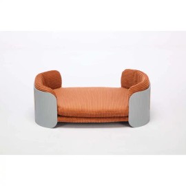 Scandinavian Style Cat Couch Bed, Pet Sofa for Indoor Cats Indoor Pet Furniture Elevated Cat BedsColor: Grey+Brown + ABS + Foam