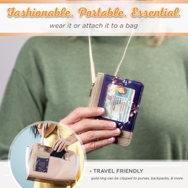 Christian Art Gifts Taupe Floral Faux Leather Zip ID Case Card Holder Scripture Keychain Slim Front Pocket Wallet with Bible Verse: Seek First - Matt. 6:33 for Women with Detachable Lanyard Neck Strap