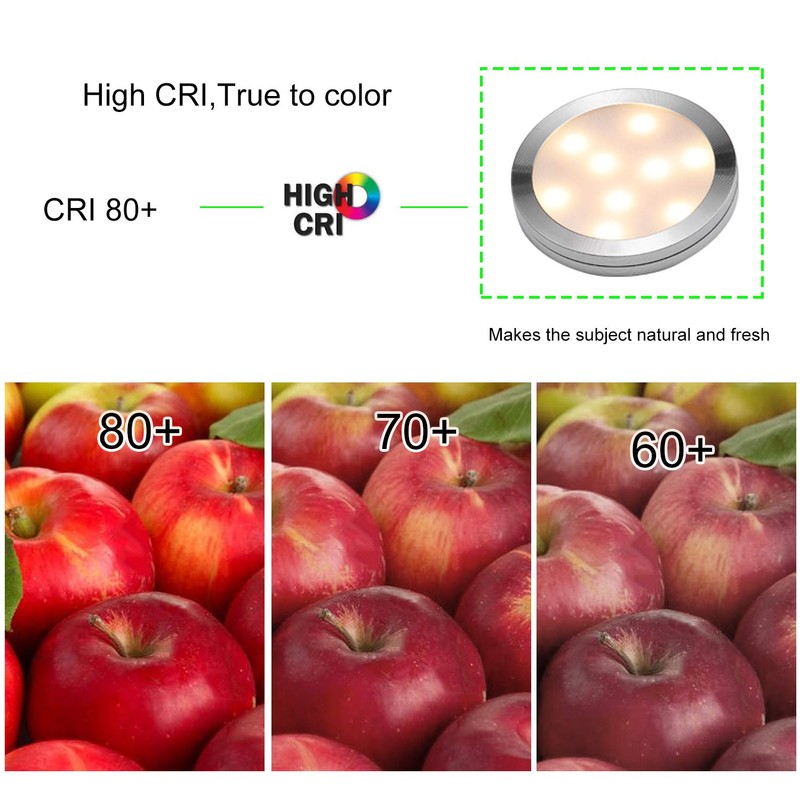 AIBOO Linkable Under Cabinet LED Lighting 12V Dimmable Puck Lights