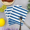 100 Pack Blue and White Stripes Napkins Stripe Cocktail Beverage