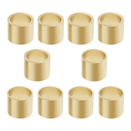 Micro Traders 10PCS Unthreaded Snooker Pool Cue Ferrules for Stick on Tips Brass Cue Tips Billiards Repair Tool Replacement Accessories (9mm & 10mm 5PCS Each Size)