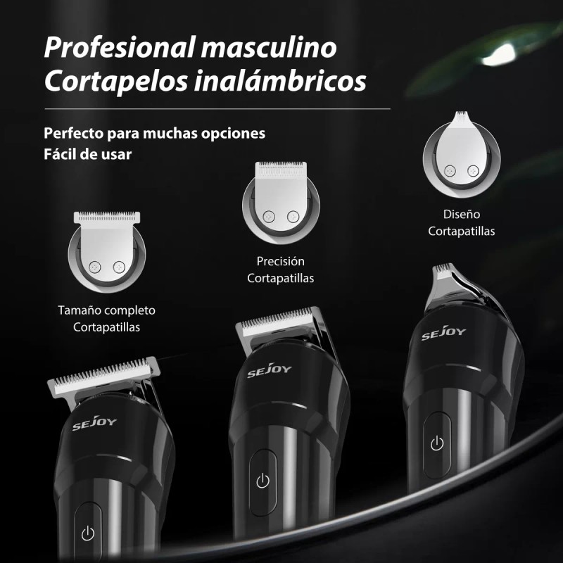 Sejoy Rasuradora Eléctrica Barba Afeitadora Recargable Cortapelos 3 En 1