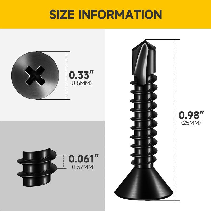 (300pcs) #8 x 1 for Sheet Metal Self Tapping Screws,