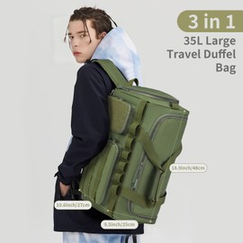 COSCOOA Gym Bags for Men Tactical Duffle Bag Sports Travel Bag Gym Weekender Overnight Backpack with Shoe Compartment and Wet Pocket 3 In 1 Tactical Military Backpack