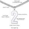 FindChic Jersey Number 2 Necklaces for Men Stainless Steel Sports
