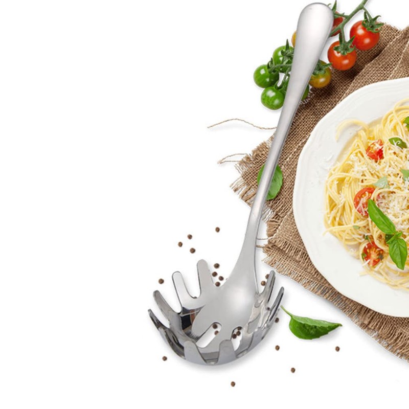 Cabilock Stainless Steel Spaghetti Server Spoon with Teeth Kitchen Noodle