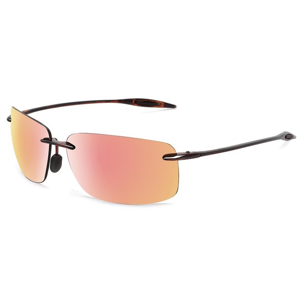 JULI Polarized Sports Sunglasses for Men Women TR90 Rimless Lightweight