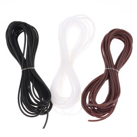 Uniquer 30M 2.0MM 3-Colors Silicone Hollow Pipe Tubing Rope Rubber Cord with 1mm Hole Soft Jewelry Cord Wire for Knitting DIY Craft