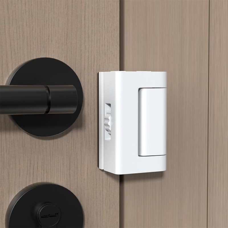 2 Set White Adjustable Portable Door Lock,Security Door Reinforcement Lock