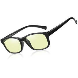DUCO Blue Light Glasses Blue Ray Blocking Glasses Computer Gaming Glasses with Amber Lens 8016 (DC8016 - Shine Black)