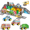 Oriate City Road Set Magnetic Tiles, Rolling Rescue Toy Cars
