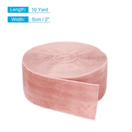 sourcing map Velvet Ribbon 2 Inch x 10 Yard Single Face Spool Silky Velvet Fabric for Bouquets DIY Crafts Gift Wrapping Wedding Party Dusty Pink