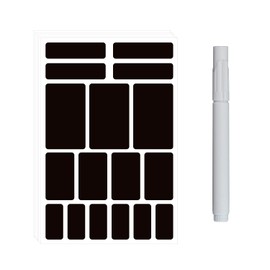 GCYQOOD 85 PCS Labels for Food Containers, for Jars, Glass for Storage Bins, and 1 PCS Marker Pen, Chalk, for Containers, Jar, Shelf, Organization Container (5, 3.93 * 5.9 Inch,Black)
